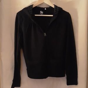 Girls xl 14 to 16 So black hoodie zip jacket